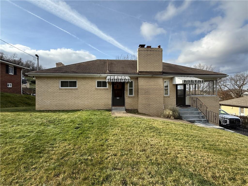 a house view with a garden space