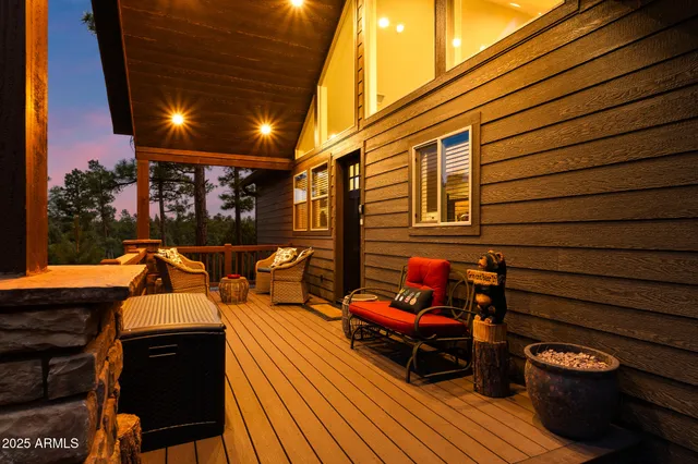 a outdoor space with patio furniture and wooden floor