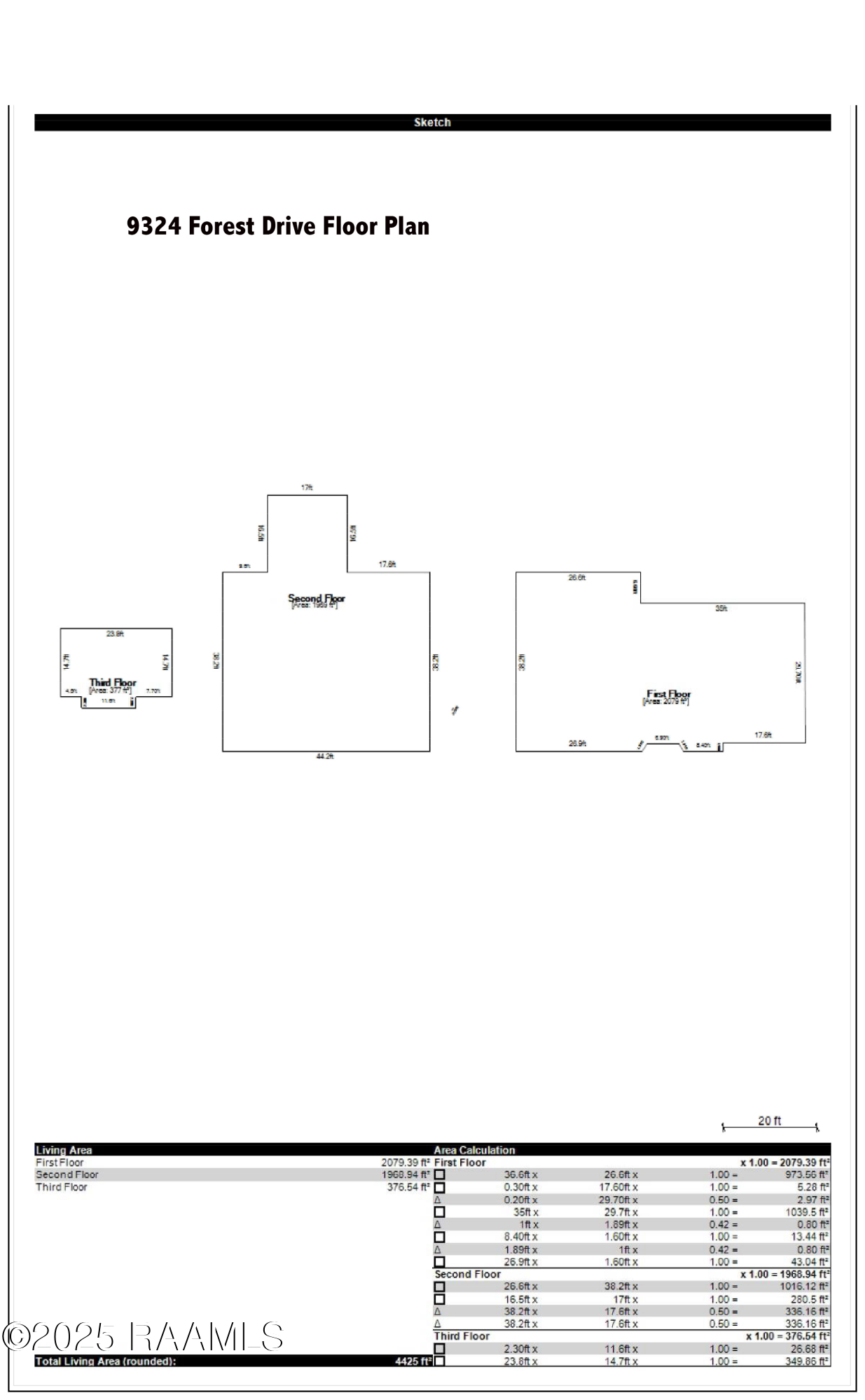 9324 Forest Road Abbeville, LA 70510 - Photo 46 of 46 Floorplan and measured square footage