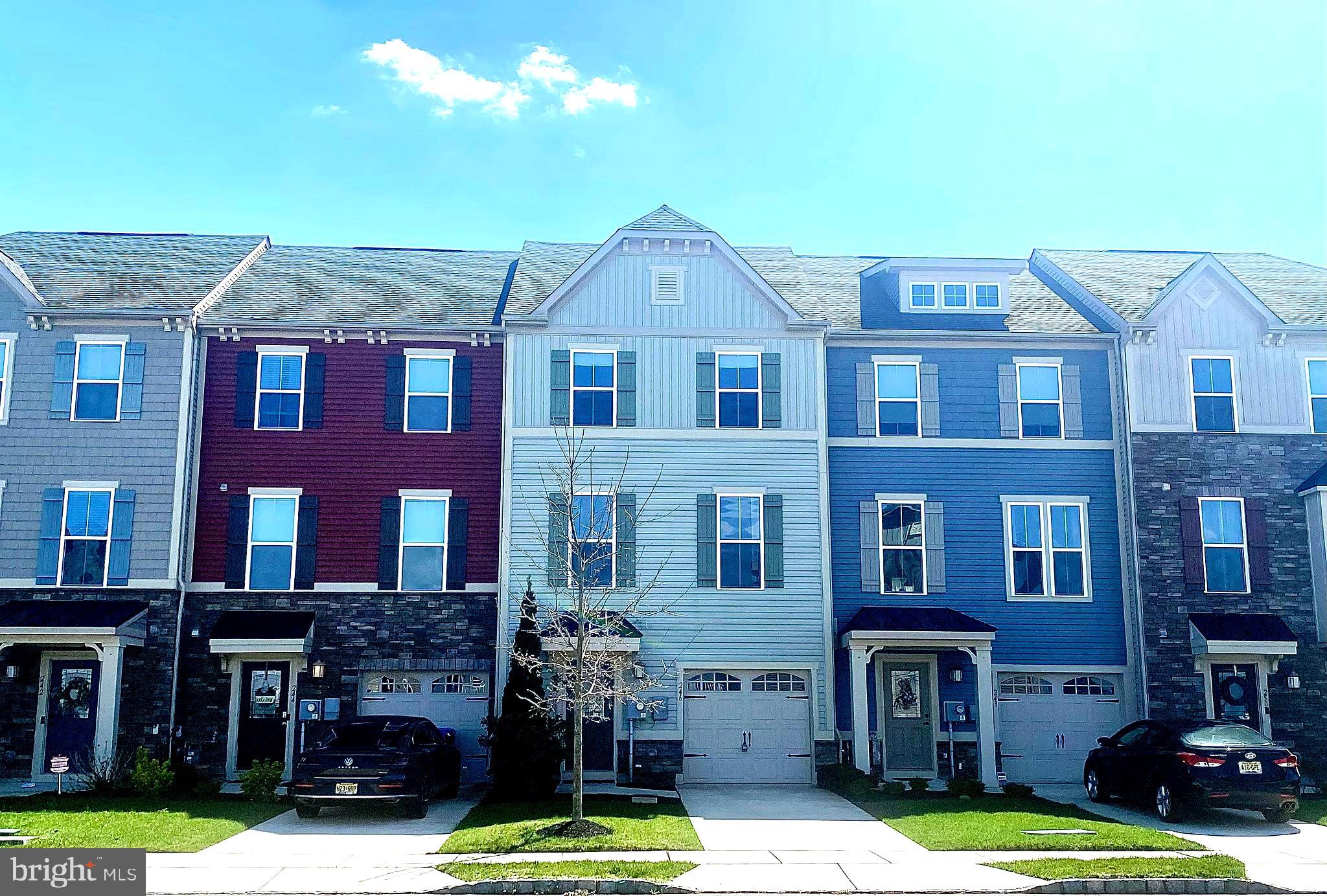 a front view of multiple houses