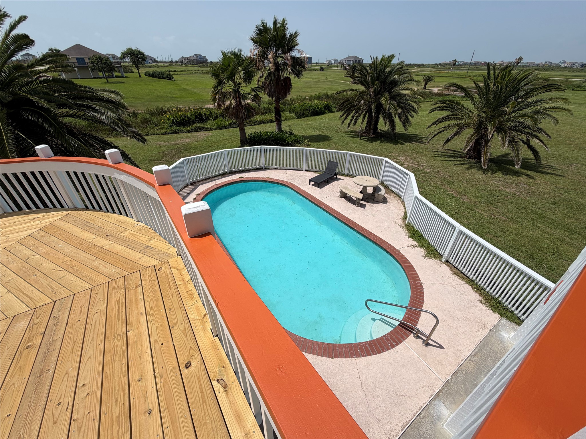 979 Rancho Carribe Drive Crystal Beach, TX 77650 - Photo 16 of 50 View of pool from the deck