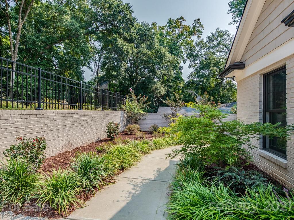 5923 Sharon View Road Charlotte, NC 28226 - Photo 38 of 44 a view of a park with plants and a bench