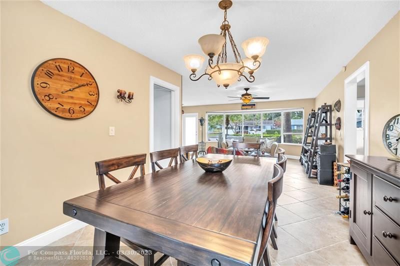 5206 Cleveland Street Hollywood, FL 33021 - Photo 38 of 49 a view of a dining room with furniture wooden floor and a chandelier
