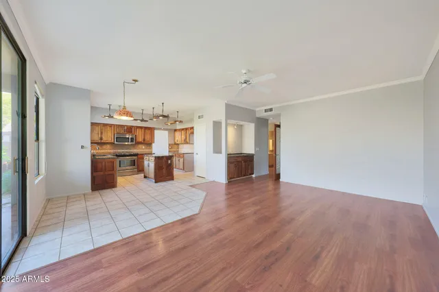 a view of a room with an empty space