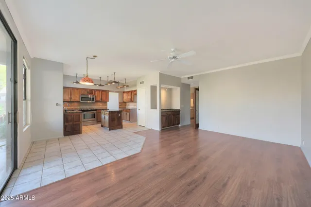 a view of a room with an empty space