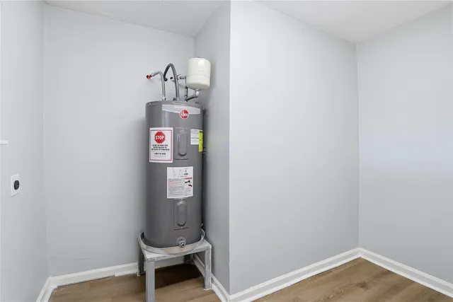 wooden floor in a small room