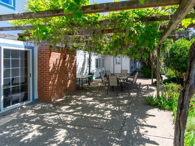 a view of a outdoor space with a patio