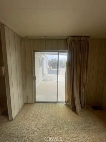 an empty room with closet