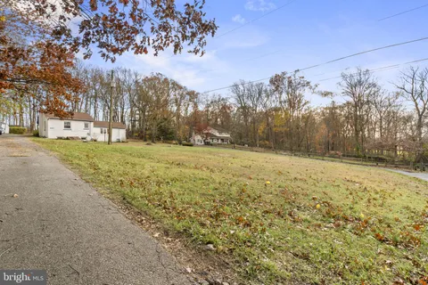 a view of a yard with an trees