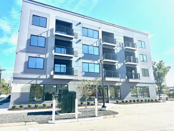 a front view of a building