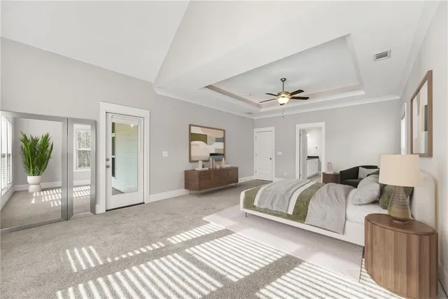 a bath room with granite countertop two sink and mirror