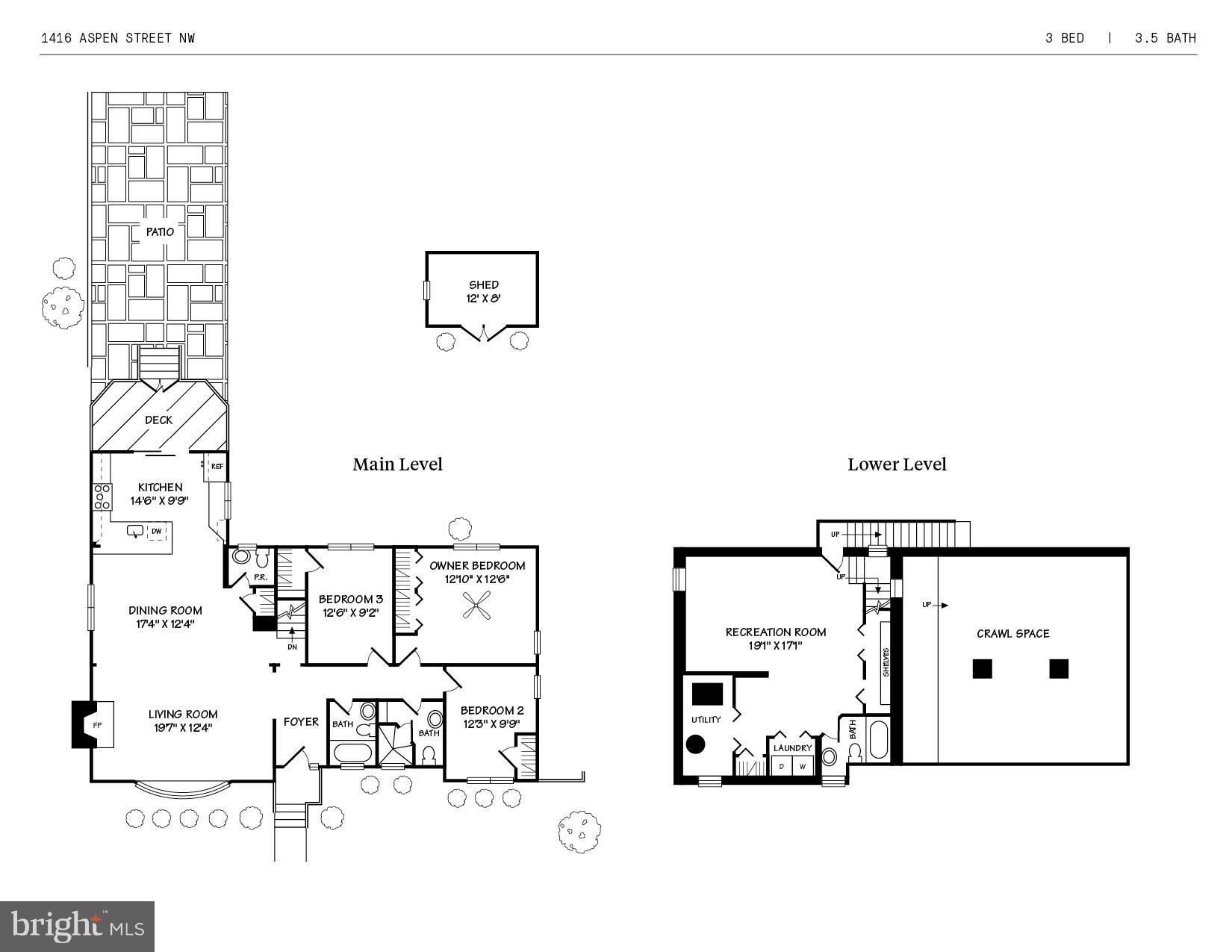 1416 Aspen Street Northwest Washington, DC 20012 - Photo 30 of 30 Floor Plan