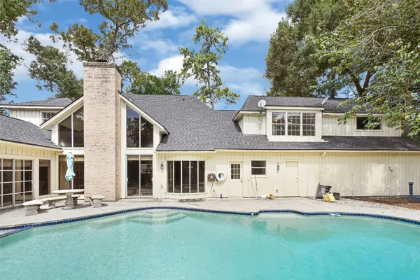 an aerial view of a house