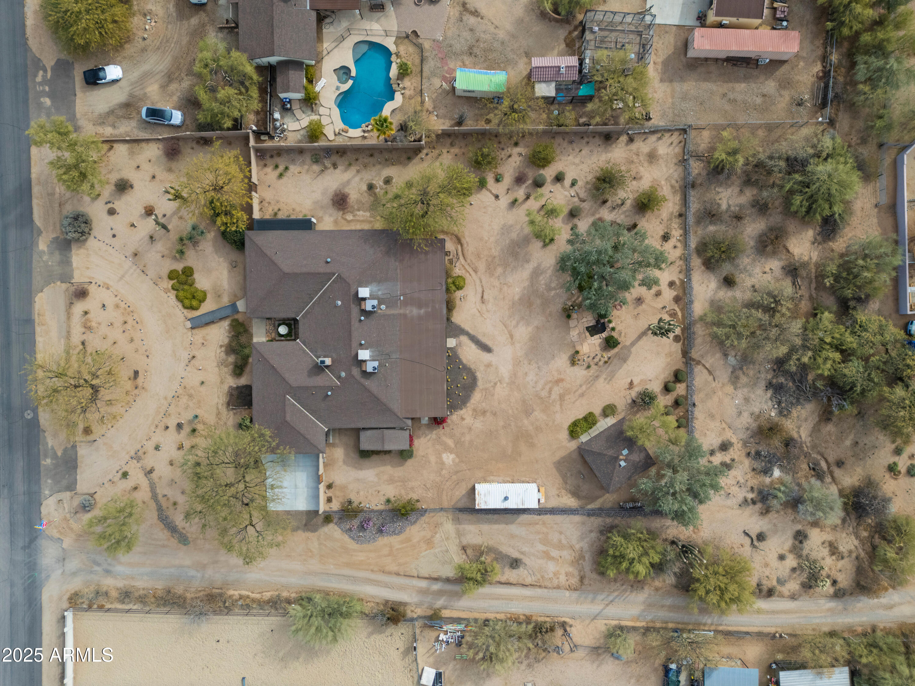 5911 East Peak View Road Cave Creek, AZ 85331 - Photo 53 of 63 an aerial view of a house with a yard