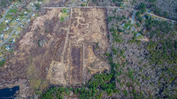 a aerial view of a yard