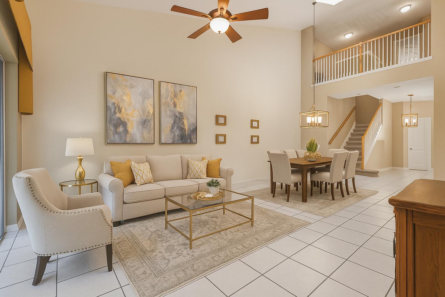 1634 Southwest Harbour Isles Circle, Unit 89 Port St. Lucie, FL 34986 - Photo 25 of 71 a living room with furniture and a chandelier