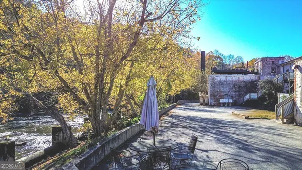 a view of a city with trees