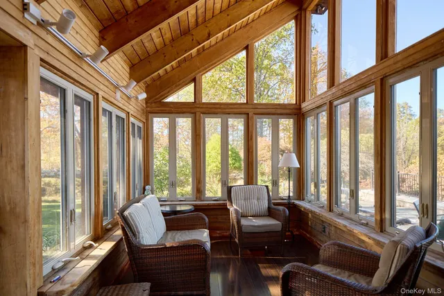 a outdoor living space with furniture