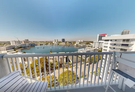 a view of city from a roof deck