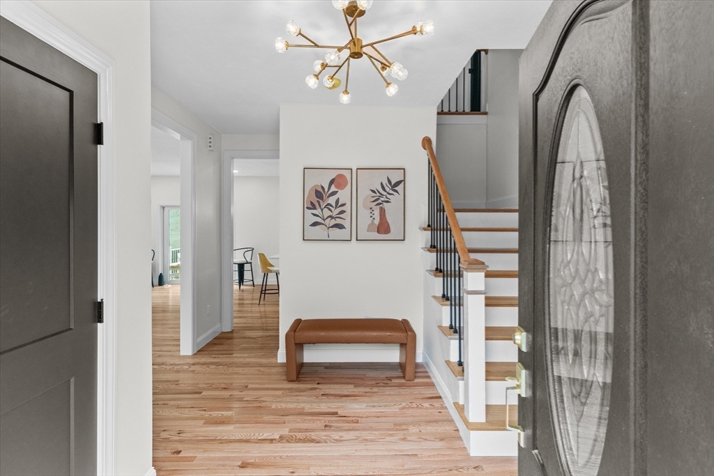 508 Pine Street Leicester, MA 01524 - Photo 15 of 34 a view of entryway with stairs and wooden floor