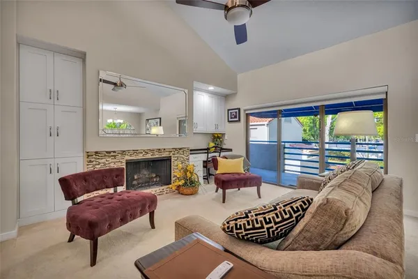 a living room with furniture