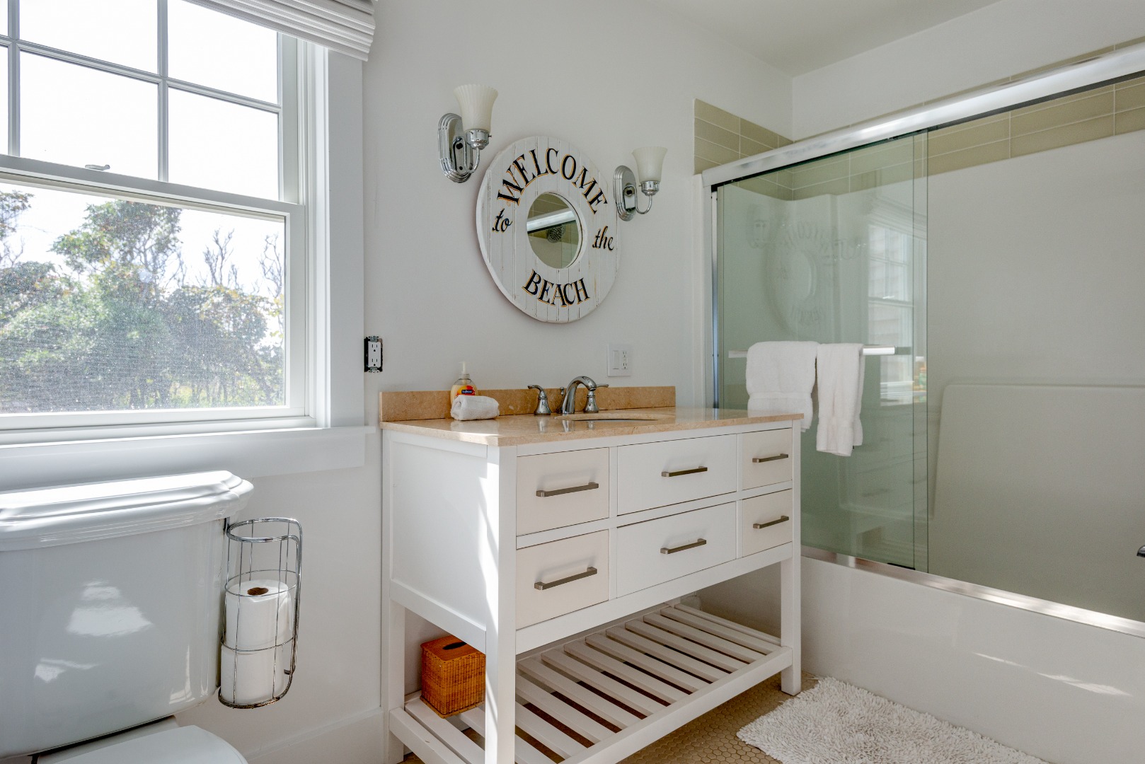 1 Reeds Way Nantucket, MA 02554 - Photo 51 of 51 a bathroom with a walk in shower and a window