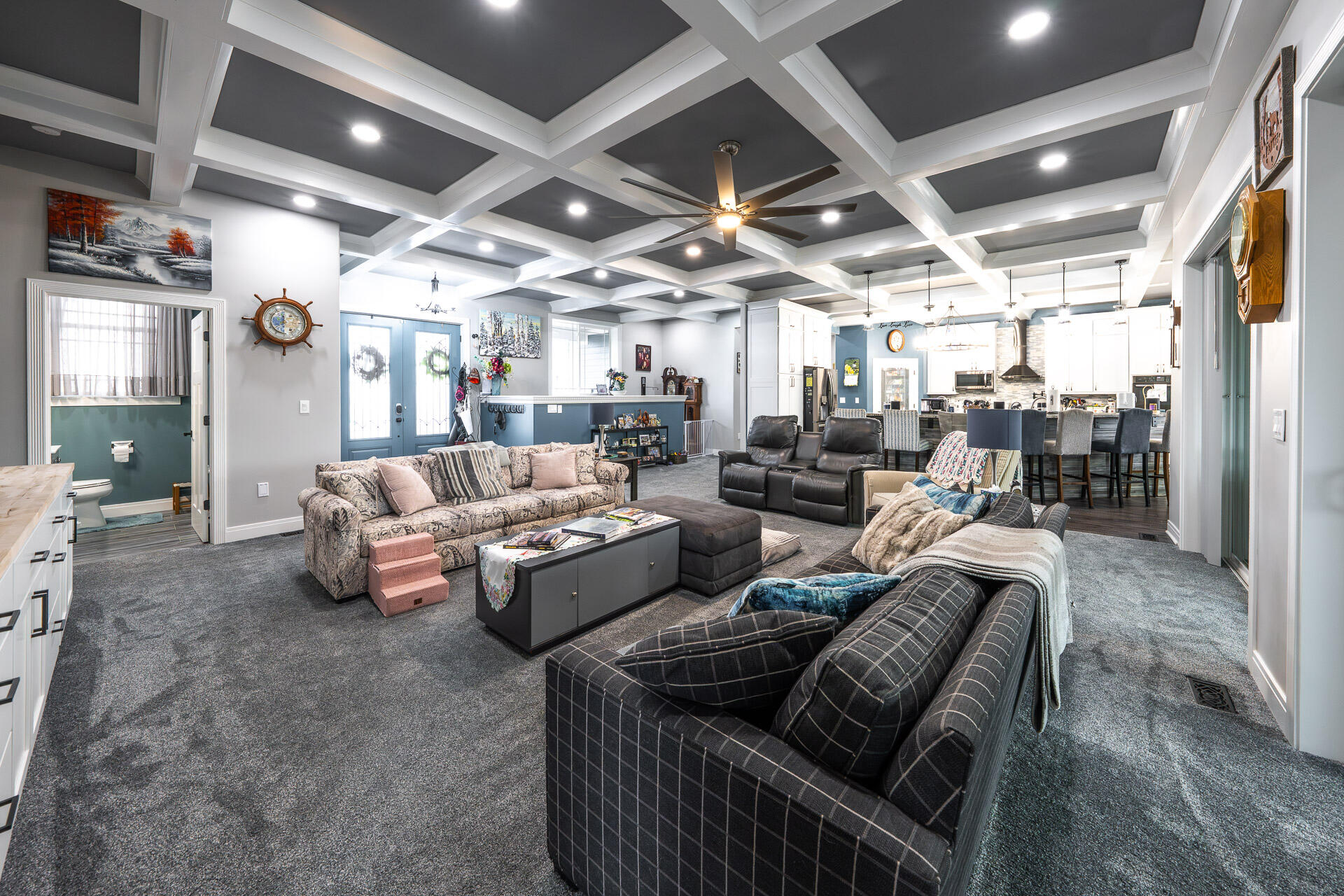 2578 Back Road Lyons, WI 53147 - Photo 13 of 46 Great Room with Coffered Ceilings