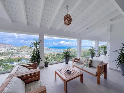 a living room with furniture