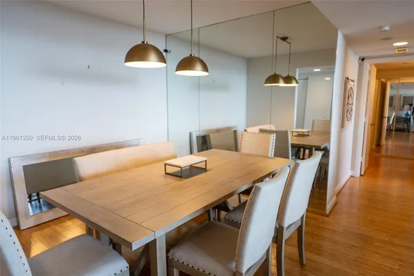a view of a dining room and livingroom