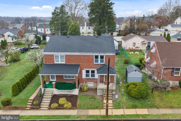 an aerial view of multiple houses