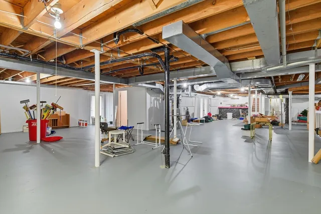 a view of balcony with wooden floor and fence