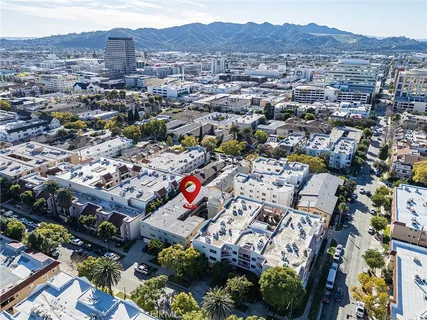 an aerial view of a city