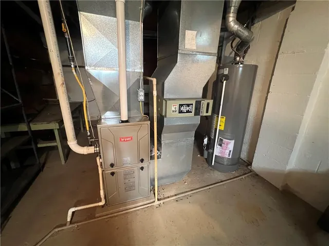 a close view of water heater room