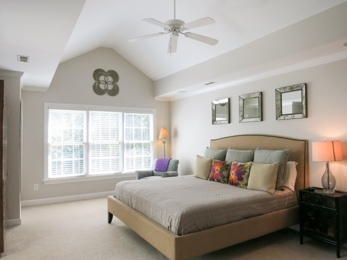 12508 Canolder Street Raleigh, NC 27614 - Photo 15 of 25 The 2nd floor features neutral carpet throughout. The spacious vaulted Master Bedroom has a lg WIC, CF, crown molding & big bright Bath. Master Bedroom