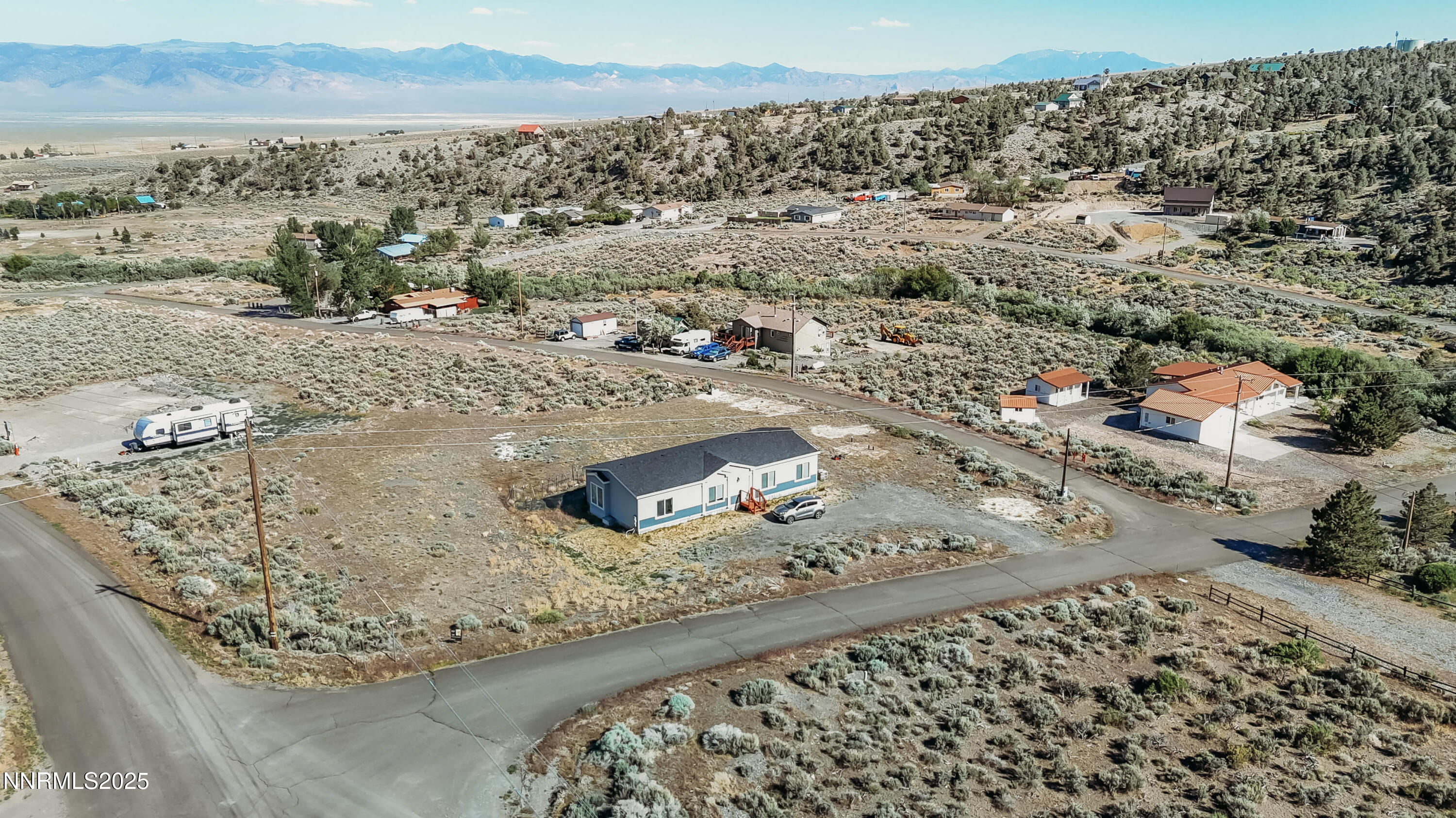 an aerial view of a house
