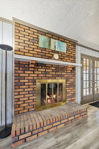 a view of a building with a window