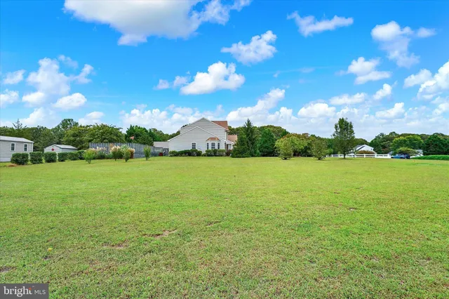 a view of a lake with a big yard
