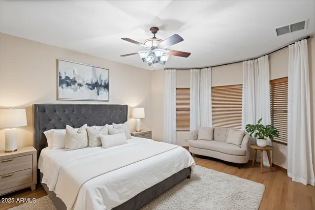 a view of a garden with patio