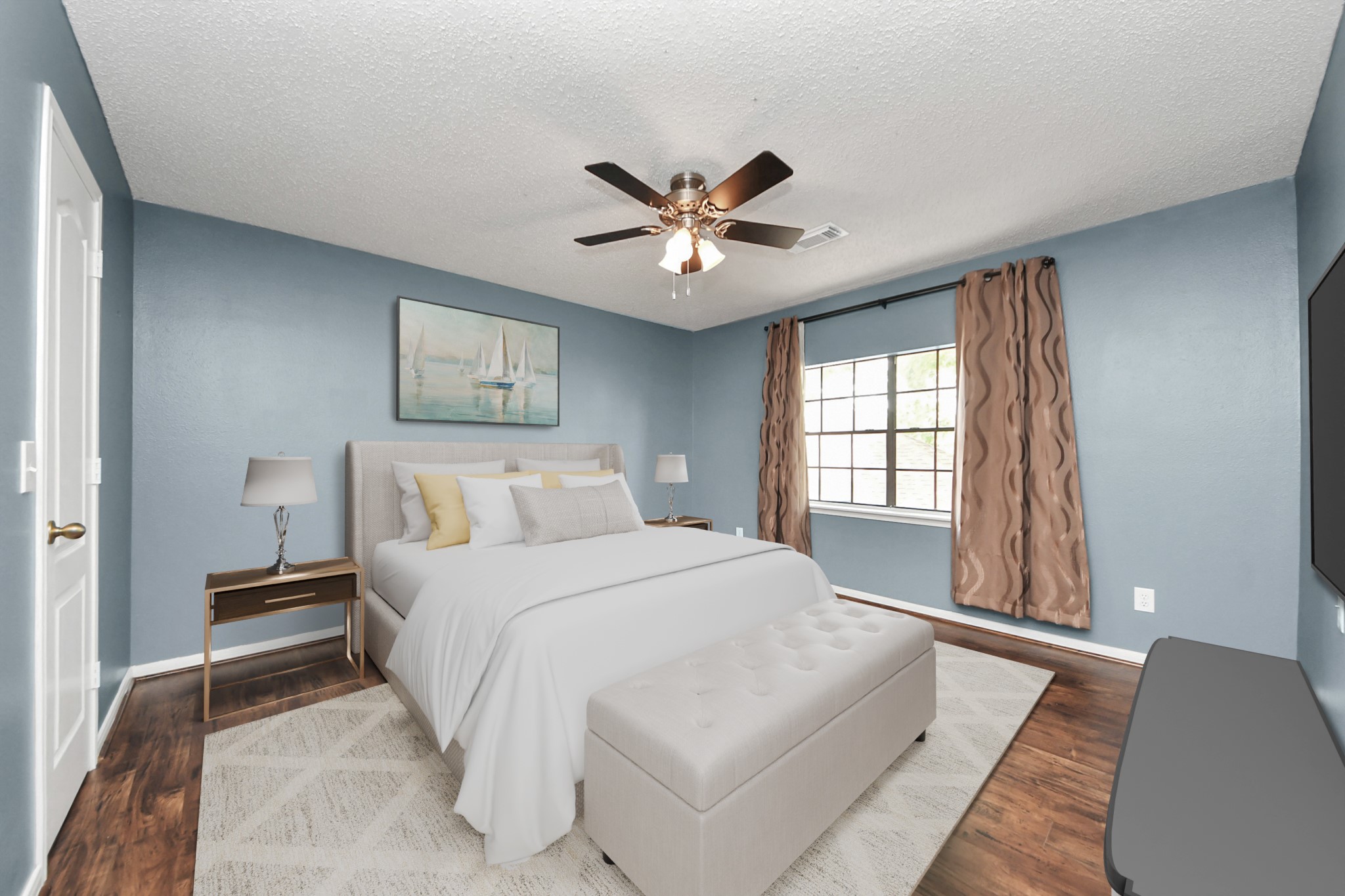 3107 Dulaney Road Houston, TX 77084 - Photo 36 of 50 a bedroom with a large bed and a large window