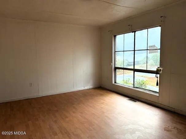 an empty room with a window
