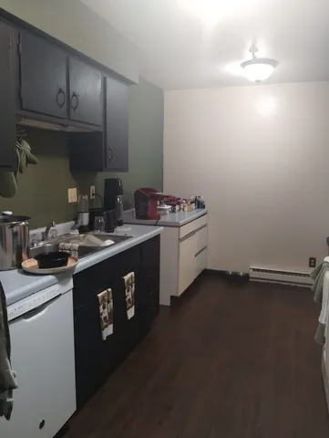a kitchen with a sink a stove and cabinets