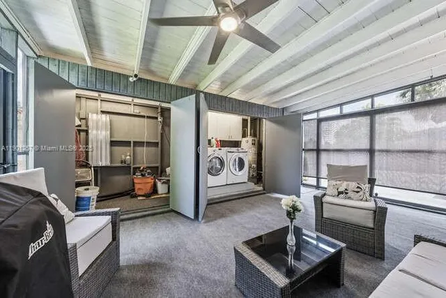 a living room with furniture