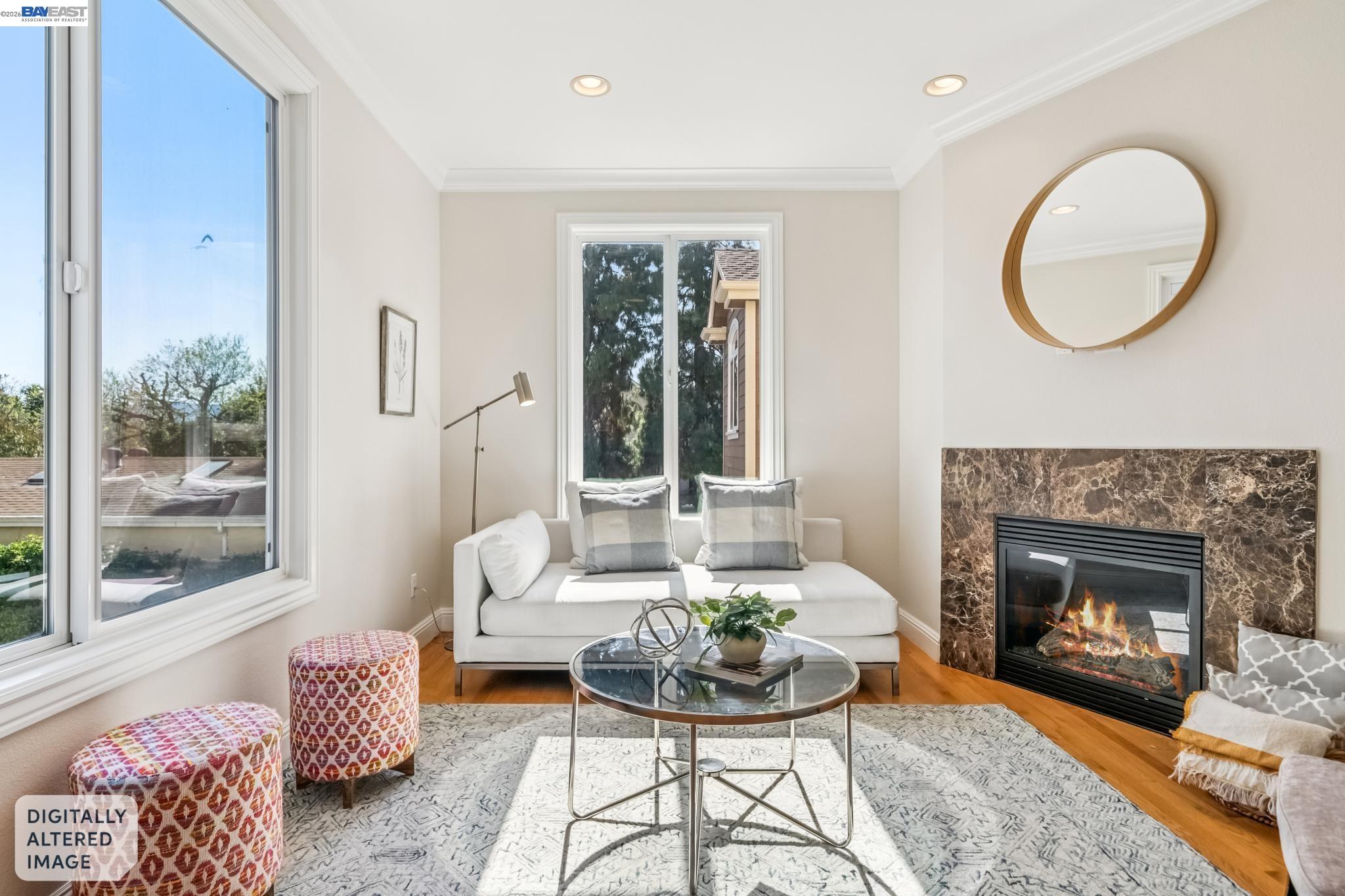 829 Lippert Place Santa Clara, CA 95050 - Photo 11 of 34 a living room with furniture a window and a fireplace