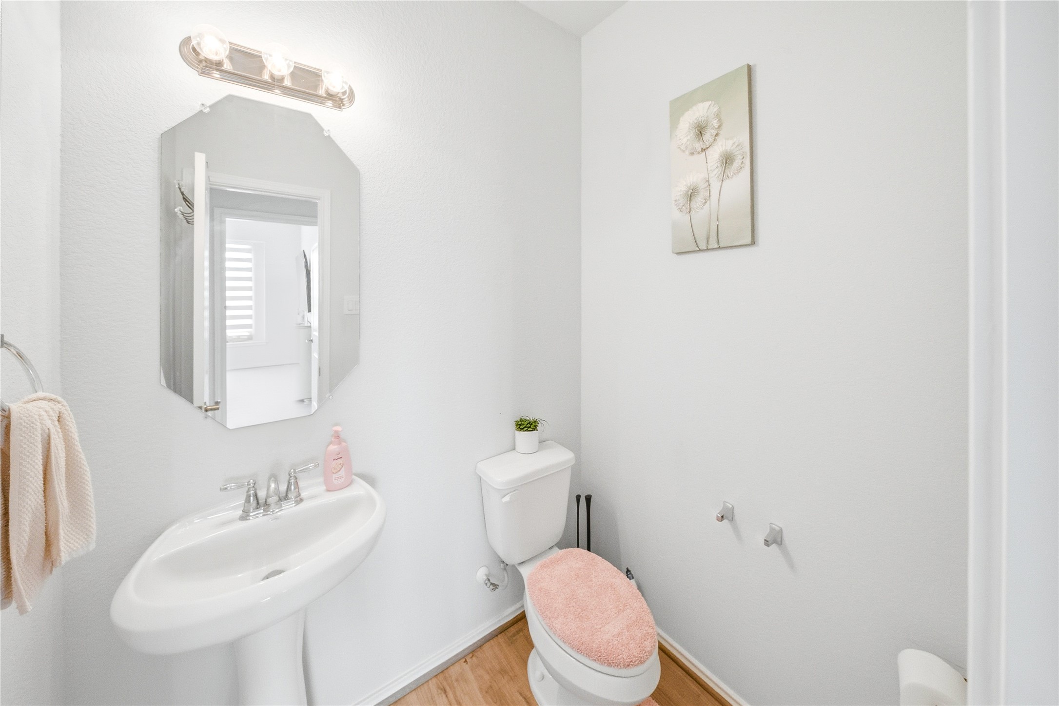 1622 Homewood Point Lane Rosharon, TX 77583 - Photo 33 of 41 a bathroom with a toilet a sink and mirror