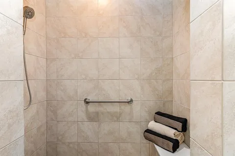 a bathroom with a shower