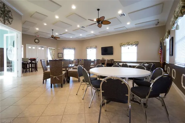 a view of a dining area with furniture