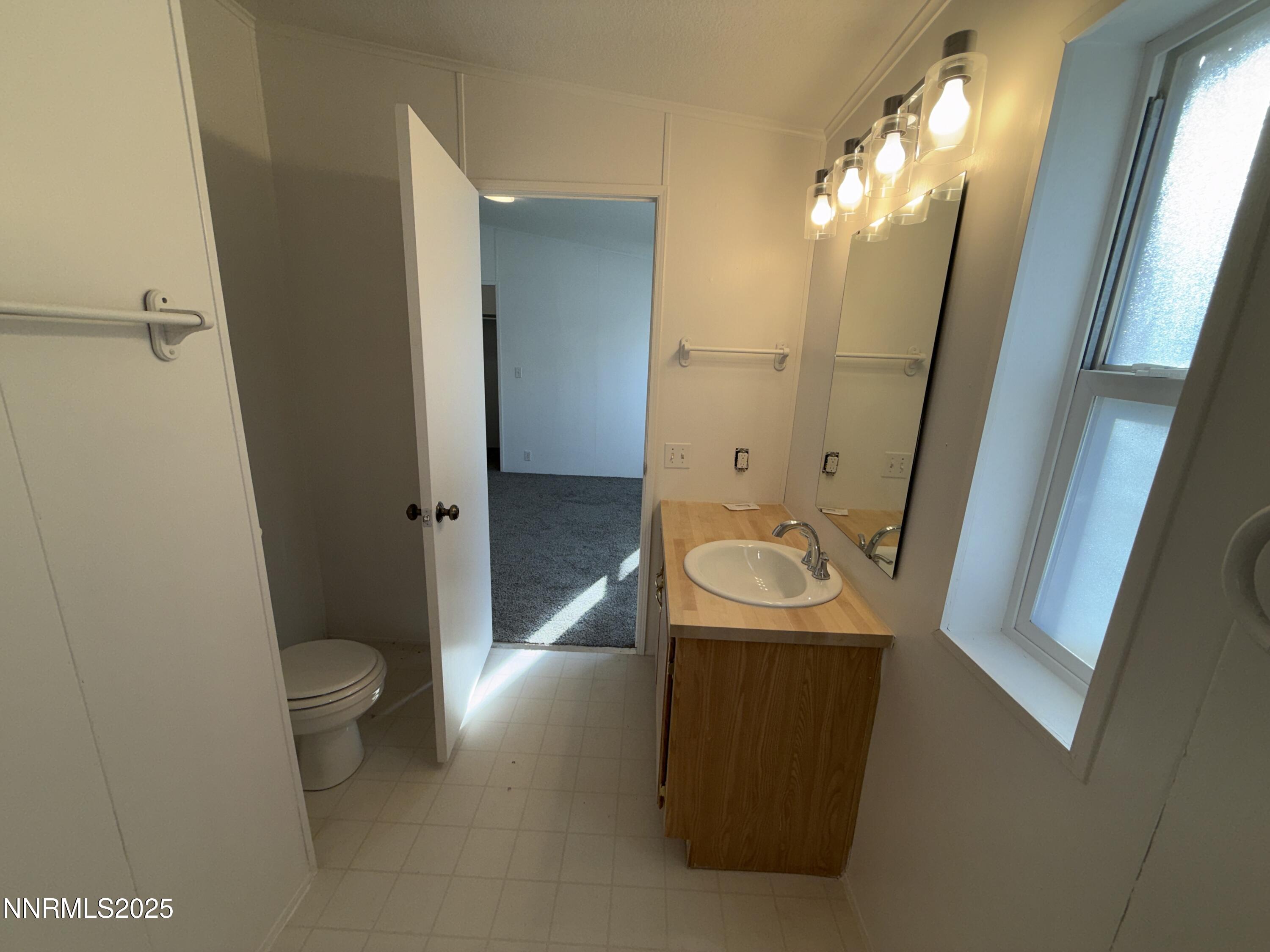 1166 Slate Road Topaz Ranch Estates, NV 89444 - Photo 12 of 31 a bathroom with a sink and mirror with toilet