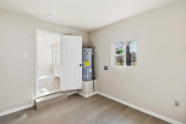 an empty room with window