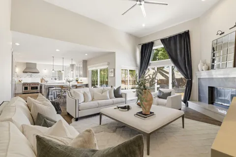 a living room with furniture and a couch