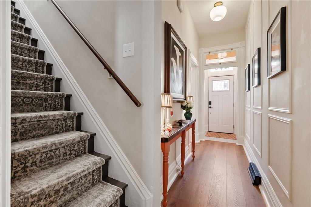 255 Edmond Street Pittsburgh, PA 15224 - Photo 21 of 50 a view of entryway and hall with wooden floor